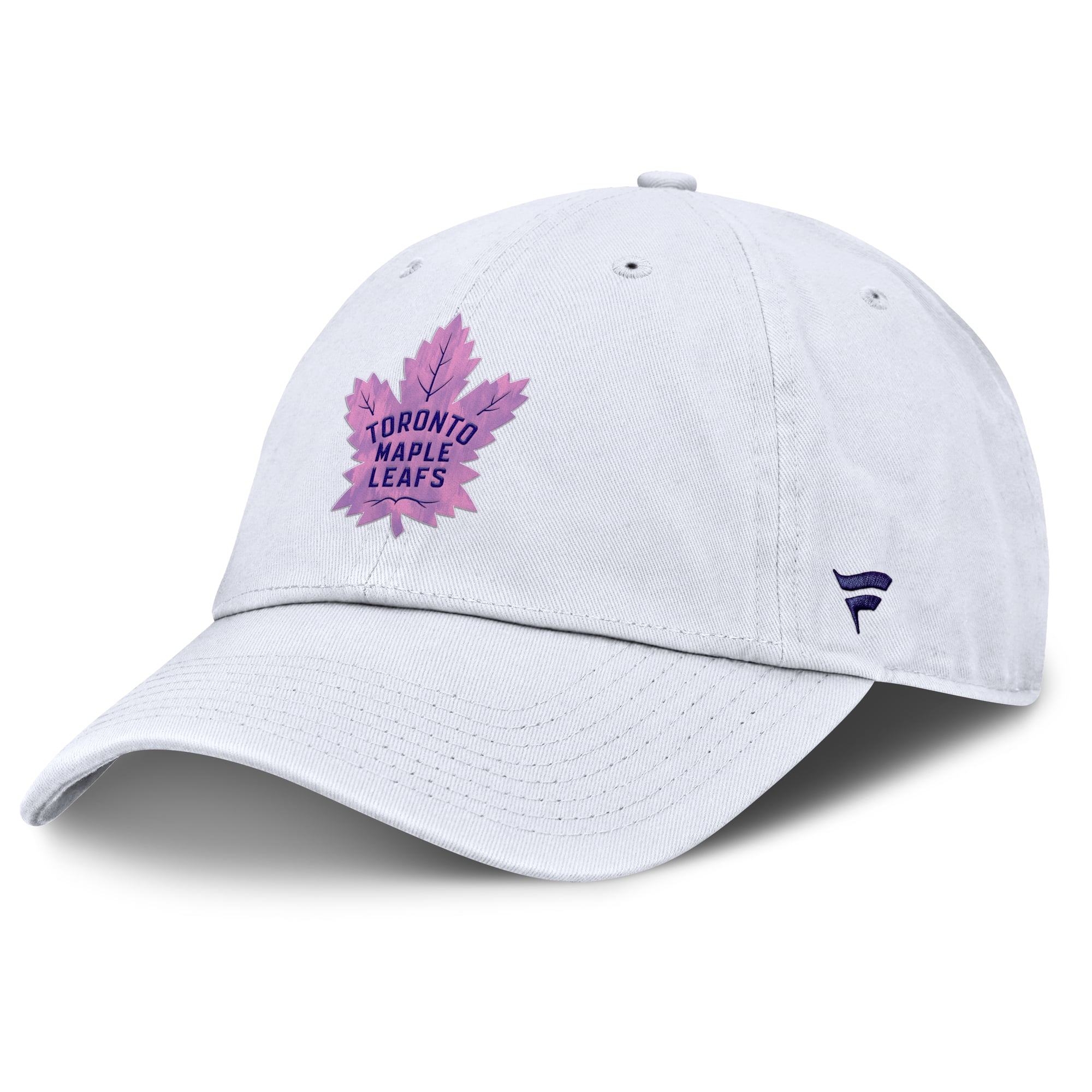 Men's Fanatics  White Toronto Maple Leafs Authentic Pro Hockey Fights Cancer Adjustable Hat